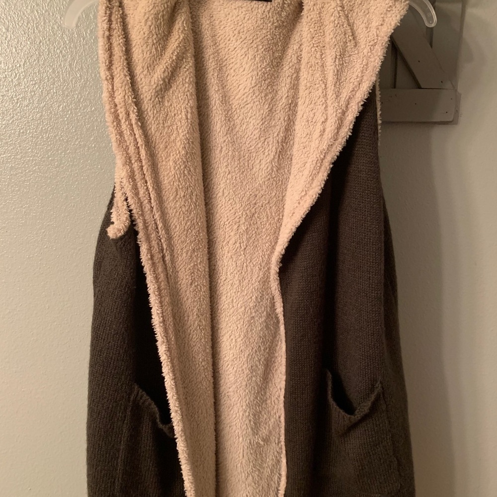 Olive green Sherpa vest